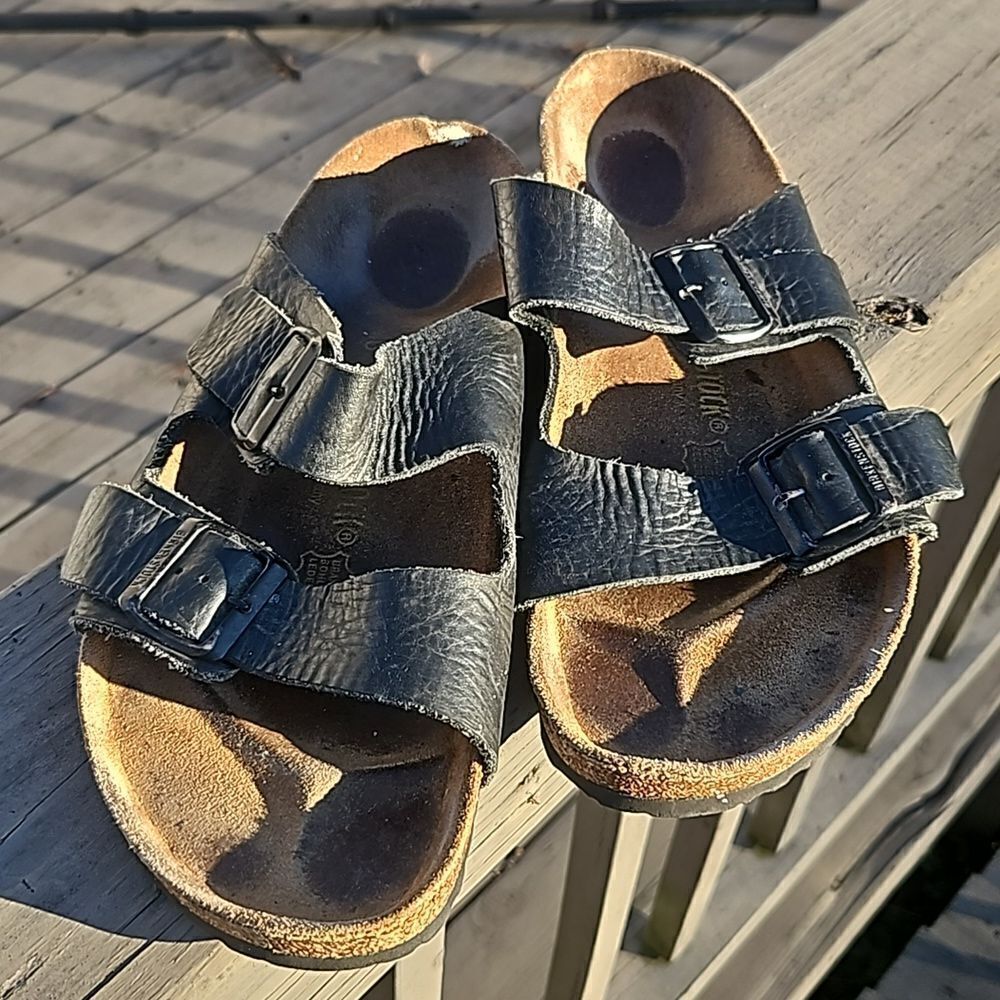 Birkenstock Arizona Black leather sandals size 44 / M 11